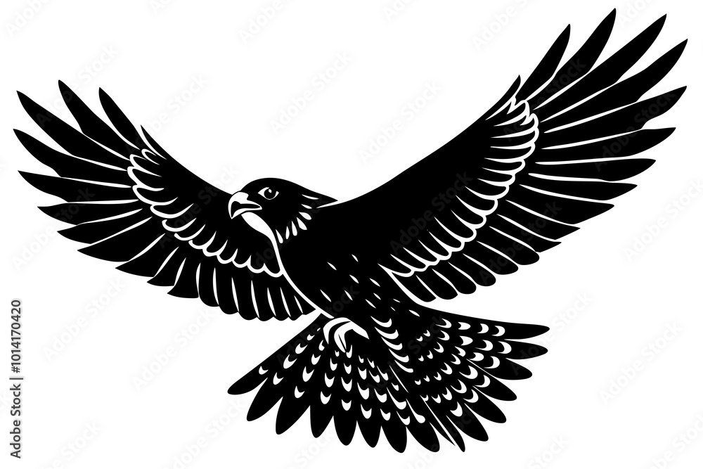 Obraz premium Cute Falcon silhouette minimalistic vector art illustration