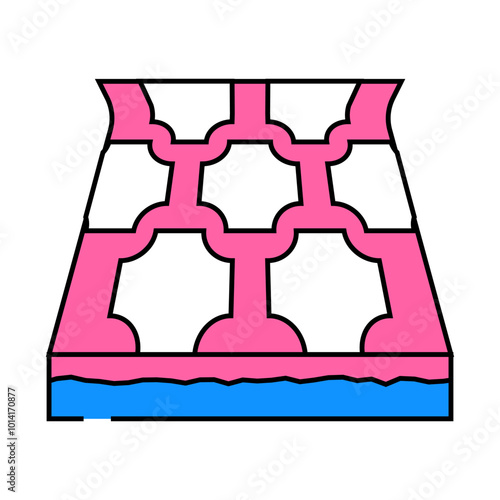 linoleum layer floor line icon vector. linoleum layer floor sign. isolated symbol illustration