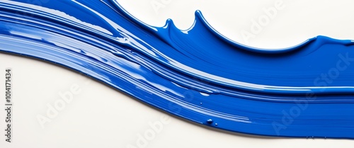 Swatch of Blue Oil Paint Isolated on White Background photo