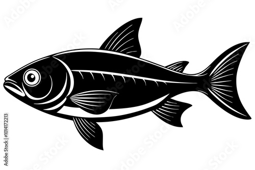 Cute Boal fish silhouette minimalistic vector art illustration 