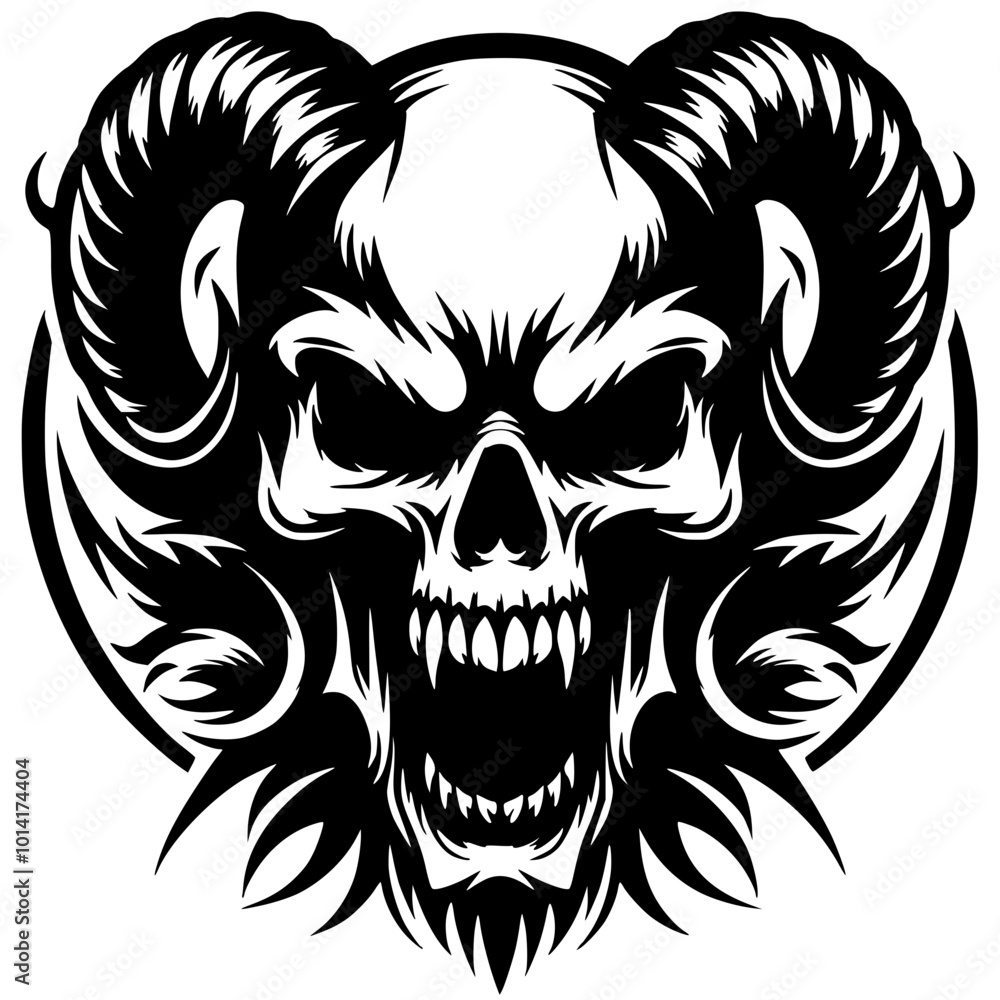 Horned skull silhouette Horned skull silhouette