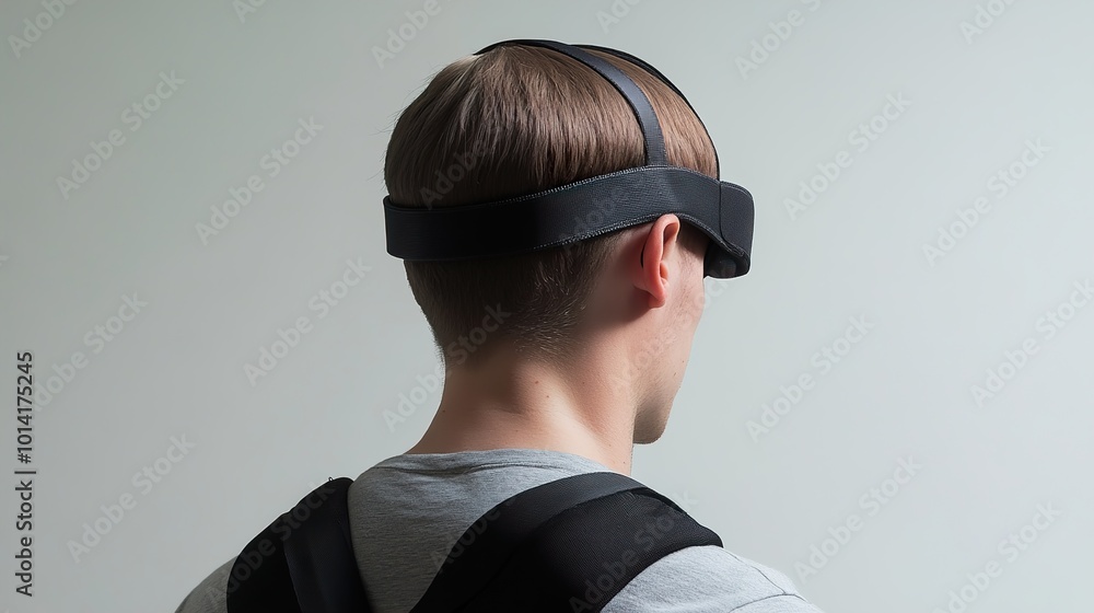 Man Wearing a Futuristic VR Headset - Immersive Technology Man Wearing a Futuristic VR Headset - Immersive Technology