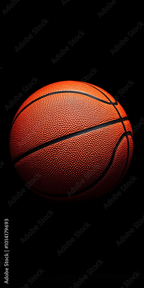 Fototapeta premium A basketball, phone wallpaper - Generative AI