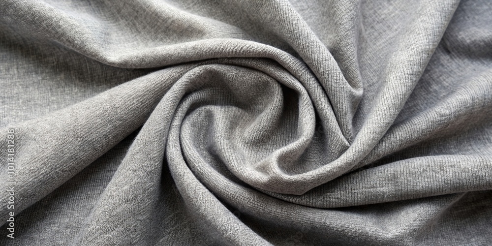 Fototapeta premium A high angle view of the texture of heather grey organic cotton fabric showcasing its softness and unique pattern, natural, comfortable, sustainable, cozy, smooth, natural fibers, soft