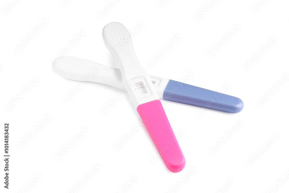 Two plastic pregnancy tests isolated on white Two plastic pregnancy tests isolated on white