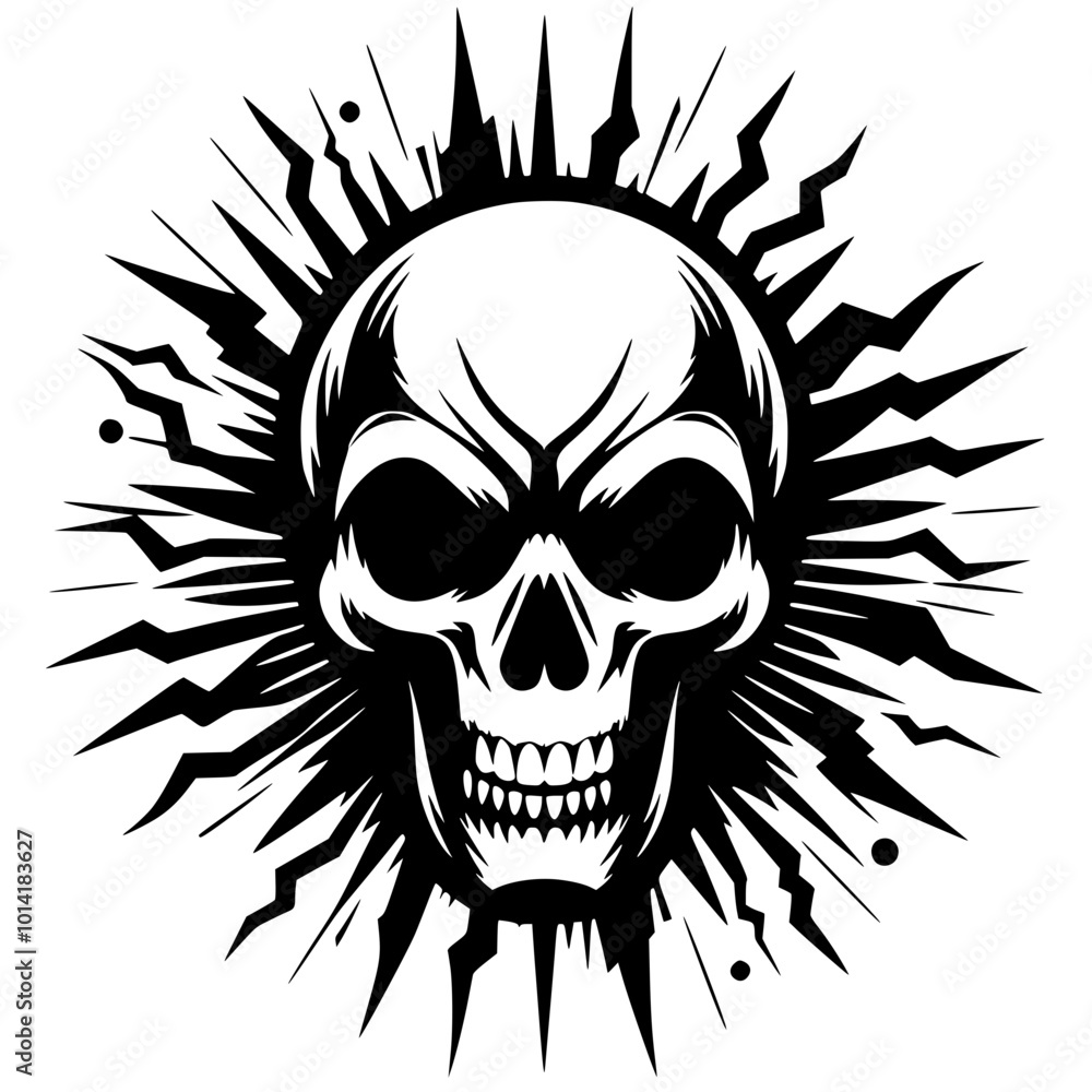 Obraz premium Gothic metal skull silhouette