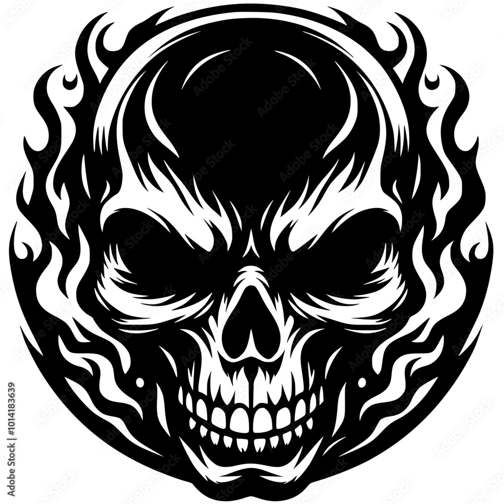 Fototapeta premium Gothic metal skull silhouette