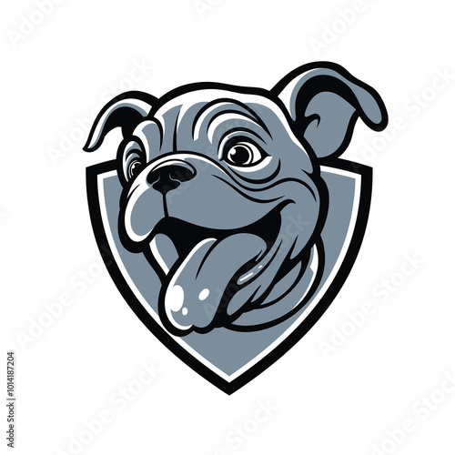 Cute Bulldog Pup Head Mascot Design