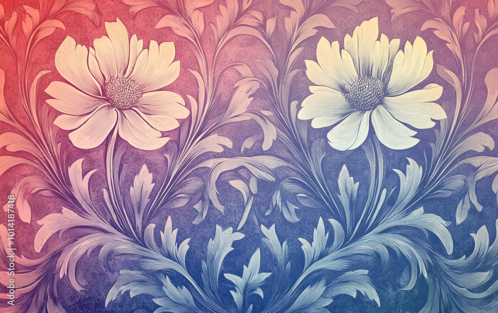 Retro style floral texture art background Retro style floral texture art background
