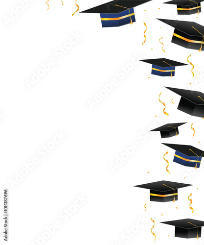 Graduation vector background, celebration illustration