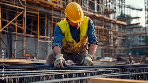 Construction Worker at a Building Site