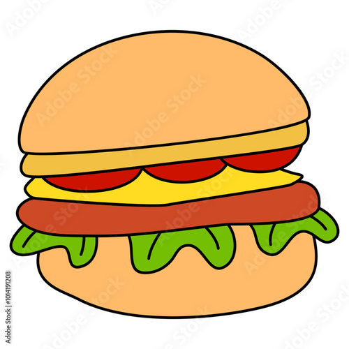 burger food illustration