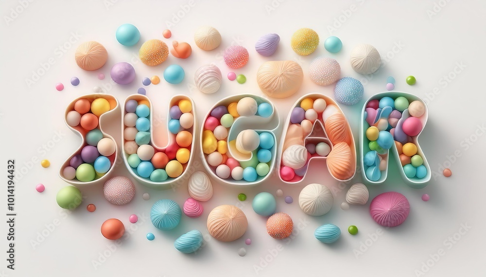 Sweet Sugar Candy Art with Colorful Treats Sweet Sugar Candy Art with Colorful Treats