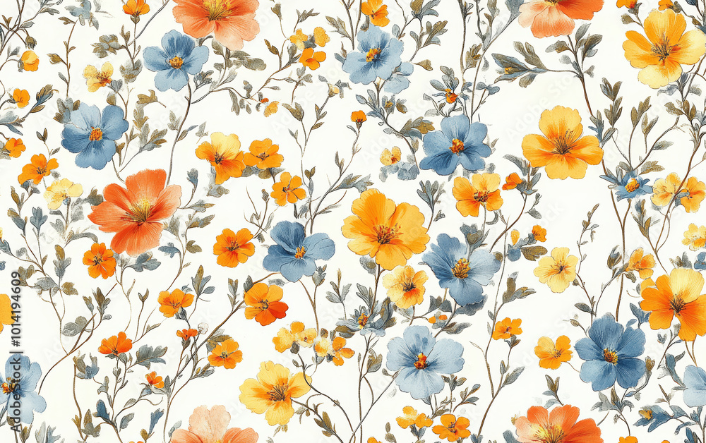 custom made wallpaper toronto digitalRetro style floral texture art background