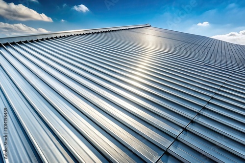 Minimalist metal covered roof with a harmonic background of steel panels and clean lines, lines, steel, harmonic, covered, panels, clean,metal, background