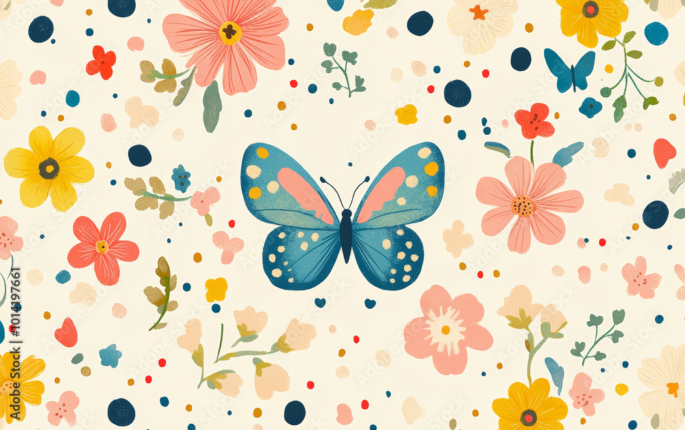 Retro style floral texture art background Retro style floral texture art background