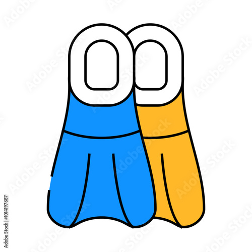 flippers for swimming line icon vector. flippers for swimming sign. isolated symbol illustration