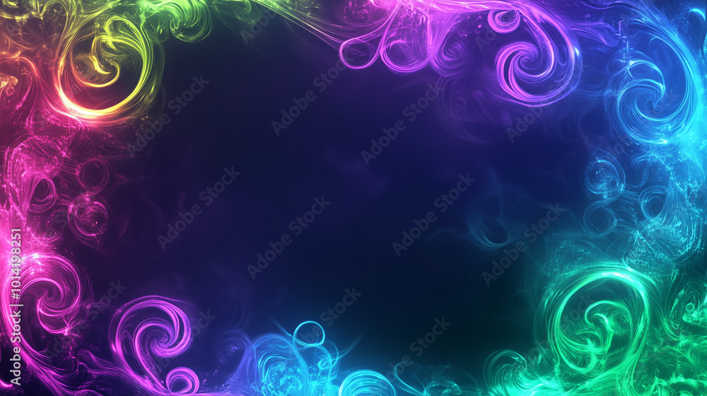 Colorful Glowing Swirls with Soft Flowing Patterns Colorful Glowing Swirls with Soft Flowing Patterns