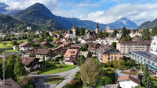 old historic town of Interlakken, Switzerland photo