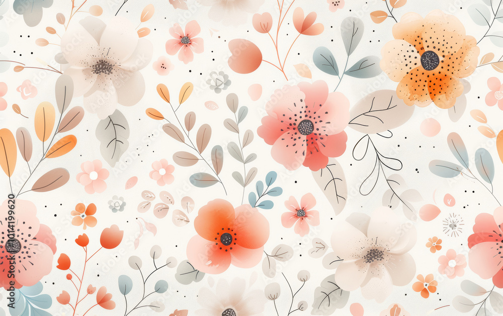 Retro style floral texture art background Retro style floral texture art background