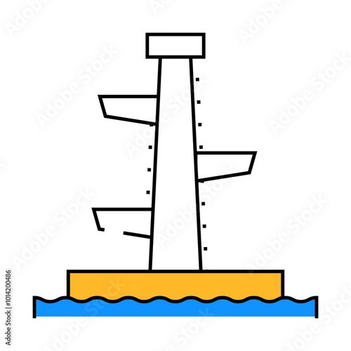 jumping tower line icon vector. jumping tower sign. isolated symbol illustration
