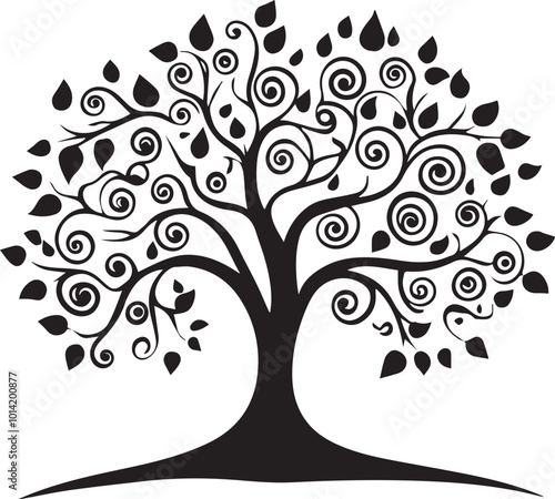 tree with silhouette