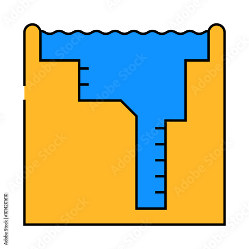 freediving water pool line icon vector. freediving water pool sign. isolated symbol illustration