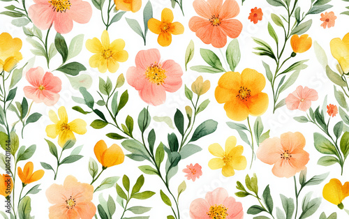 Retro style floral texture art background