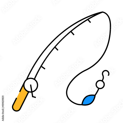 fishing water sport line icon vector. fishing water sport sign. isolated symbol illustration