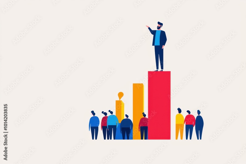 Business leader presenting growth statistics to a team Business leader presenting growth statistics to a team