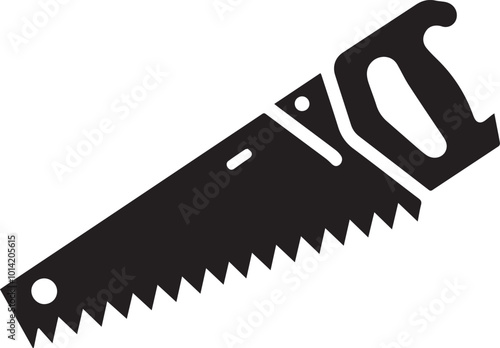 Logo Hand Saw silhouette vector black and white