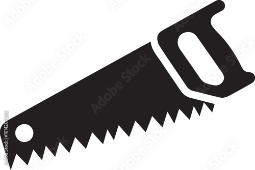 Logo Hand Saw silhouette vector black and white