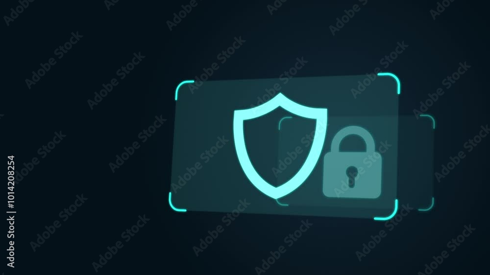 cyber security animation with blue glow and dark background cyber security animation with blue glow and dark background