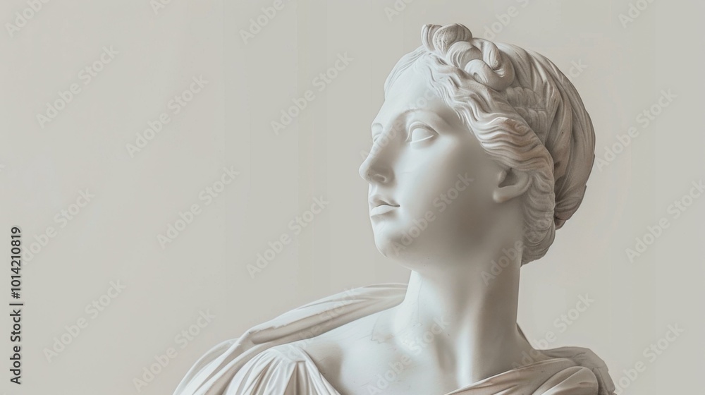 A statue of a woman with her hair up and wearing an elaborate headdress. AI. A statue of a woman with her hair up and wearing an elaborate headdress. AI.
