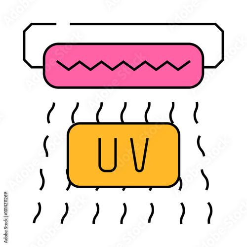 ultraviolet waves line icon vector. ultraviolet waves sign. isolated symbol illustration