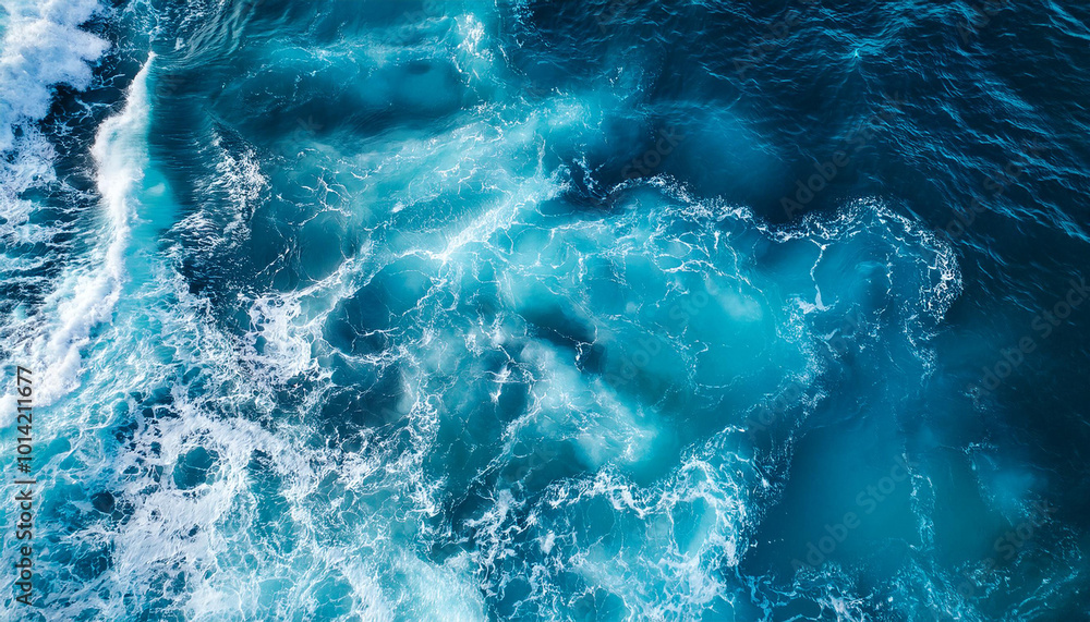 Blue turquoise sea water background. Aerial view Blue turquoise sea water background. Aerial view