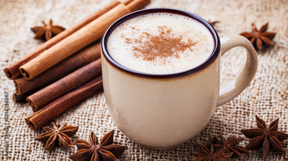Warm Cinnamon Coffee Mug with Star Anise Warm Cinnamon Coffee Mug with Star Anise