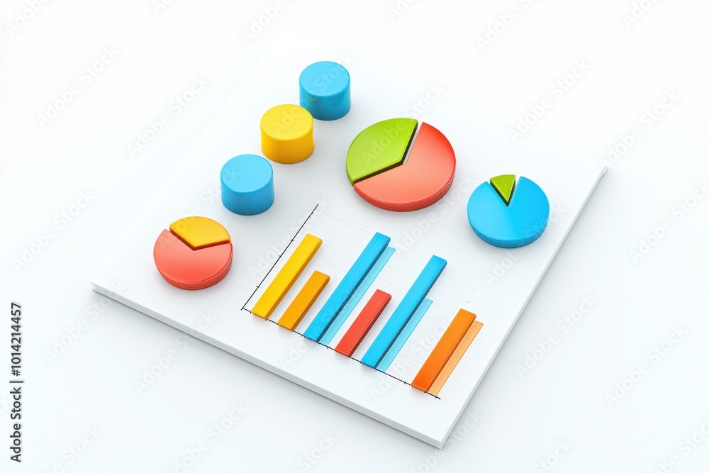 Colorful 3D Data Visualization with Charts and Graphs Colorful 3D Data Visualization with Charts and Graphs