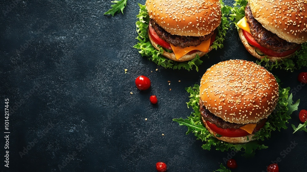 Sapphire Background with hamburgers Sapphire Background with hamburgers