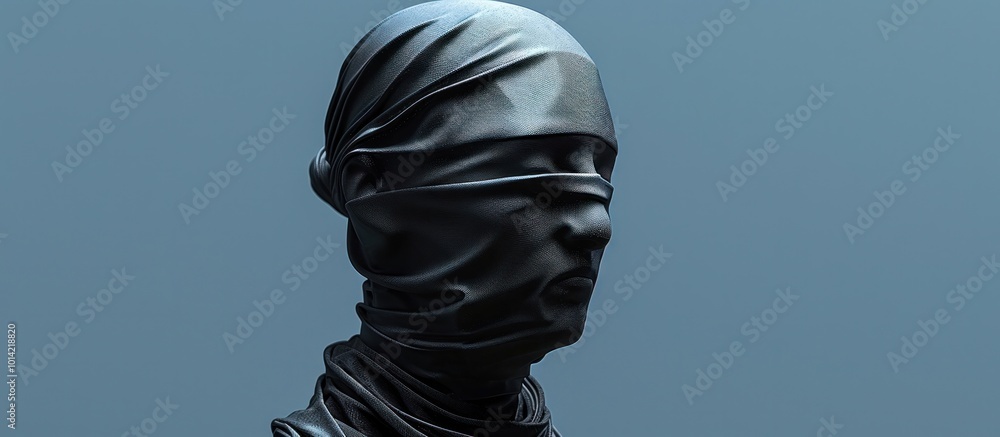 Enigmatic masked figure shrouded in mysterious shadows conveying a ...