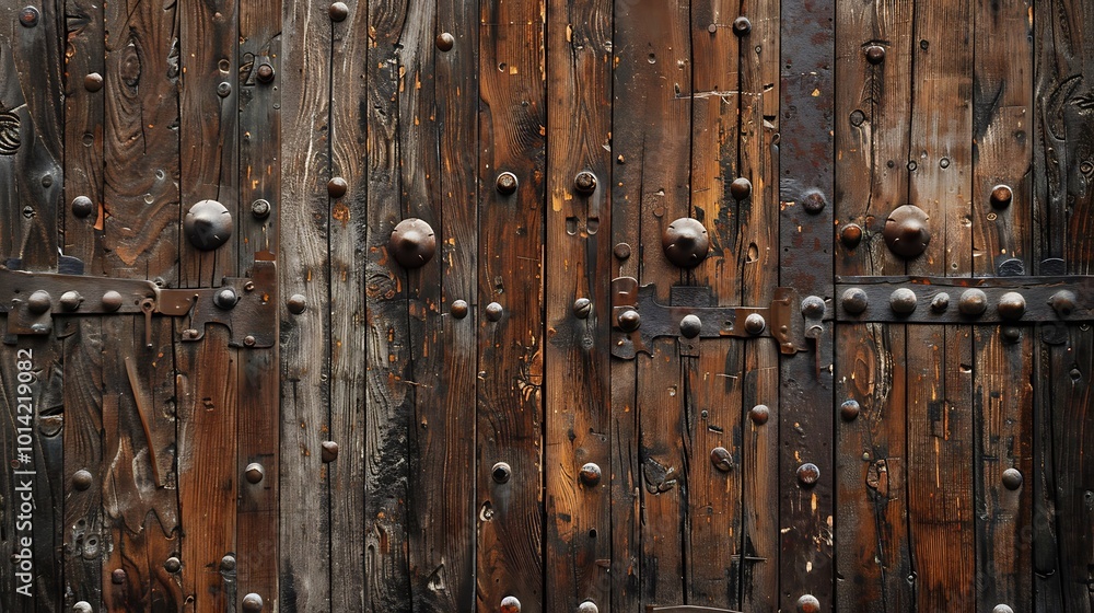 Fototapeta premium Old oiled wood door texture