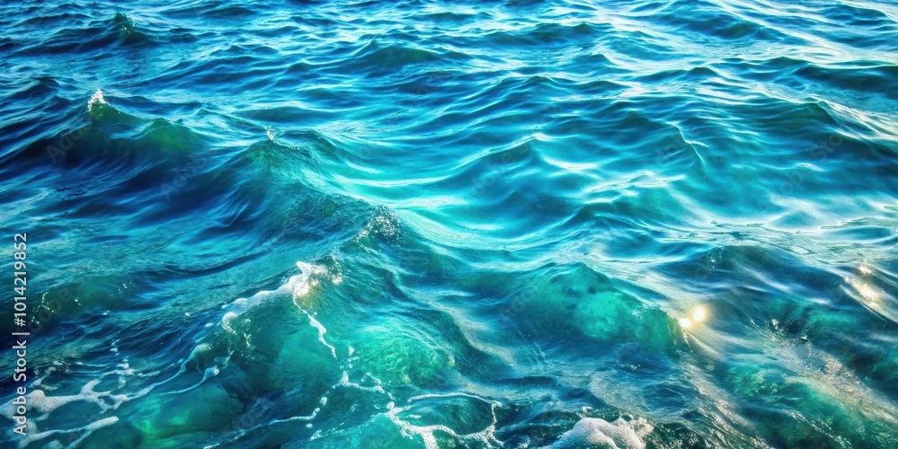 The shimmering surface of the ocean, a vibrant tapestry of blues and greens, with gentle waves rolling and reflecting sunlight. The shimmering surface of the ocean, a vibrant tapestry of blues and greens, with gentle waves rolling and reflecting sunlight.