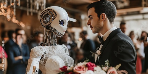 robot bride marrying human groom