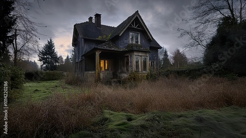 Abandoned House in the Woods: A Haunting Image of Decay