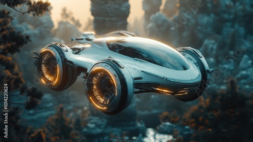 My Future fantasy Flying Car, Machine Learning Generated AI Image of a Flying Machine
