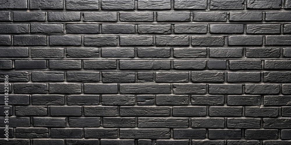 Obraz premium A close-up shot of a black brick wall, showcasing the intricate texture of the individual bricks, creating a sense of industrial chic and understated elegance.