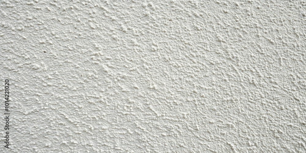 Fototapeta premium White Stucco Wall with a Rough Texture, Featuring a Dense Pattern of Small Bumps and a Subtle Diagonal Grain