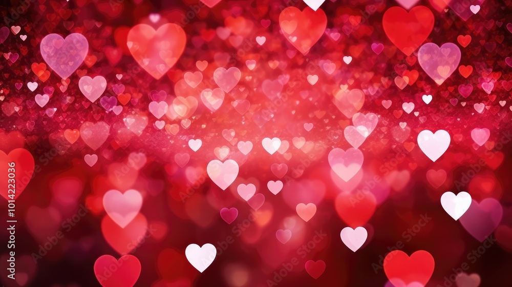 Abstract Red Background with Many Colorful Red Hearts Abstract Red Background with Many Colorful Red Hearts