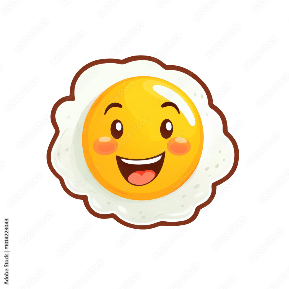 A smiling fried egg with a happy face in a cartoon style is ideal for food related designs or kids products. Cute and cheerful breakfast character. Generative AI A smiling fried egg with a happy face in a cartoon style is ideal for food related designs or kids products. Cute and cheerful breakfast character. Generative AI