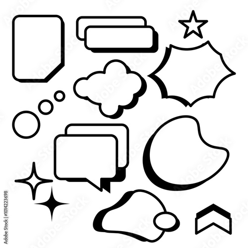 set of speech bubbles